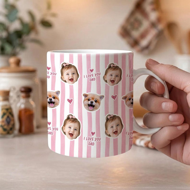 Custom Baby Photo Retro Mug, Best Dad Ever Personalized Father's Day Gift