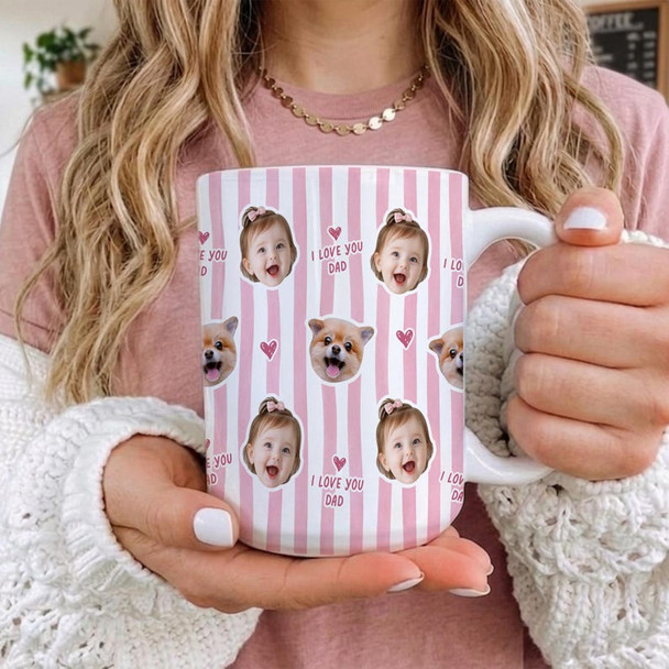 Custom Baby Photo Retro Mug, Best Dad Ever Personalized Father's Day Gift