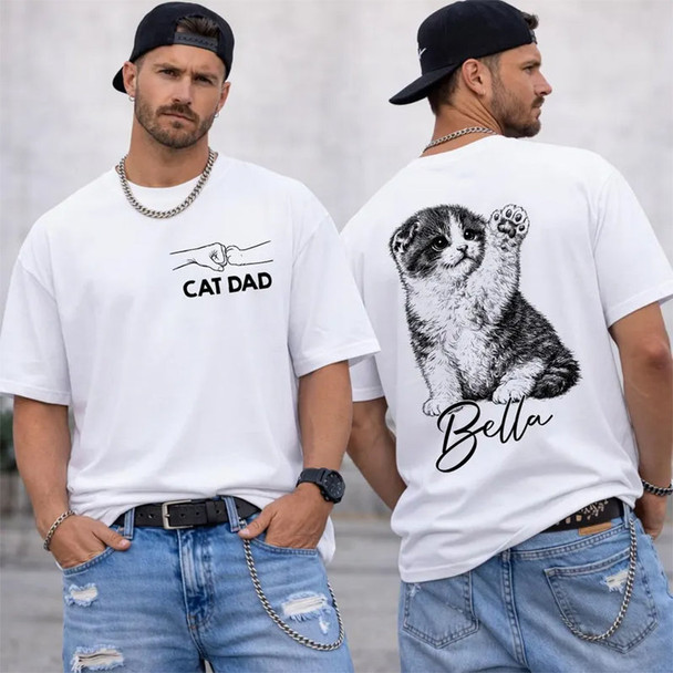 Personalized Dog Dad T-Shirt a?? Custom Pet Photo & Name