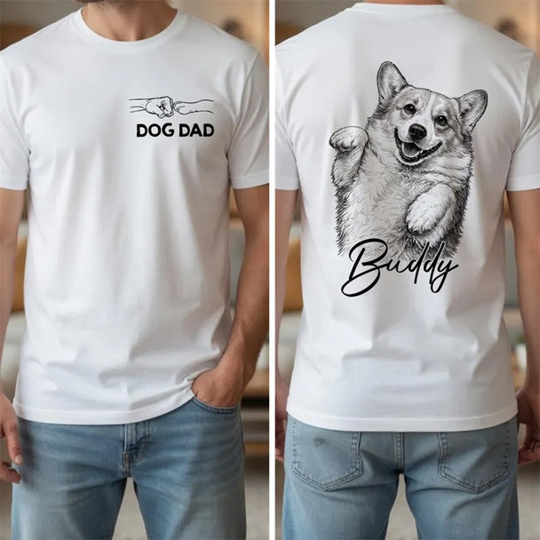 Personalized Dog Dad T-Shirt a?? Custom Pet Photo & Name