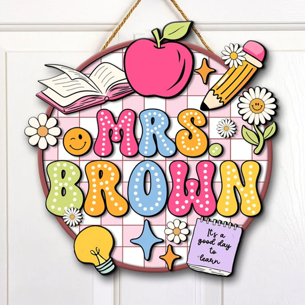 Personalized Teacher Gifts, 3D Teacher Door Sign, Teacher Welcome Sign