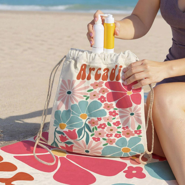 Personalized Oversized Floral Beach Towela??Quick-Dry Multicolor Towel
