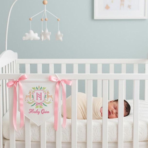 Custom Baby Banner  Welcome Baby , Baby Shower Wreath