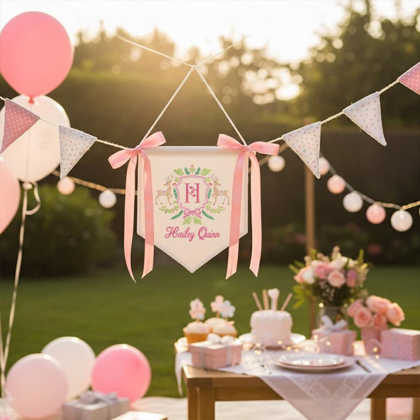 Custom Baby Banner  Welcome Baby , Baby Shower Wreath
