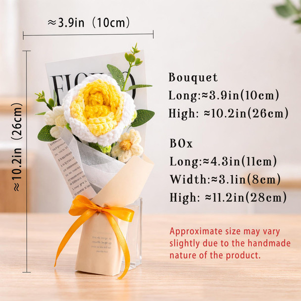 Crochet Flower Bouquet Handmade, Knitted Flower Gift, Thank You Teacher Gift