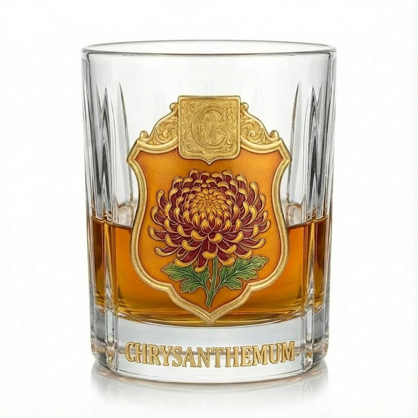 Personalized Birth Flower Whiskey Glass
