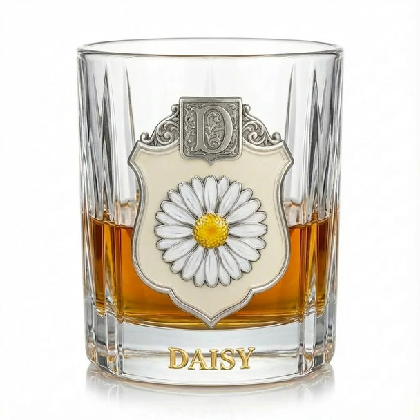 Personalized Birth Flower Whiskey Glass