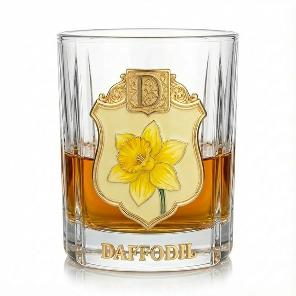 Personalized Birth Flower Whiskey Glass