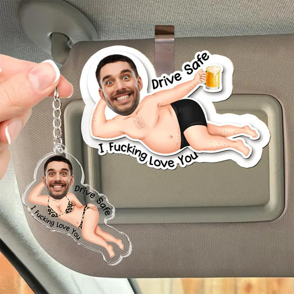Personalized Photo  Car Visor Clip  Photo KeyChain