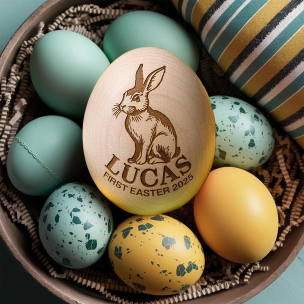 Personalized Musical Wooden Easter Egg Shakers, Engraved Egg Shaker Kids