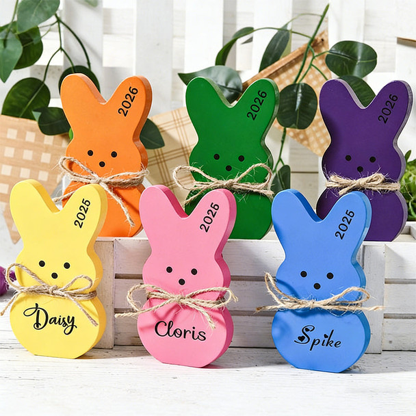 Personalized Easter Peeps, Wooden Easter bunnies with names