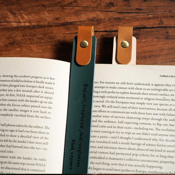 Personalized Leather Bookmark: Custom Engraved Full-Grain Italian Leather