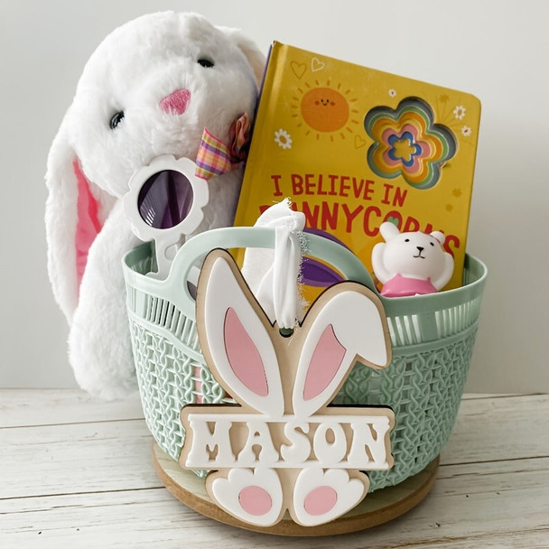 Personalized Name Easter Bunny Ears Decorative Tags