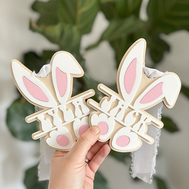 Personalized Name Easter Bunny Ears Decorative Tags