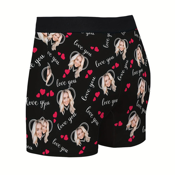 Custom Photo Print Boxer Briefs, High-Elastic Polyester