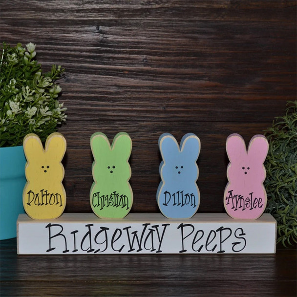 Personalized Easter Bunny Block - Chunky Easter Bunny