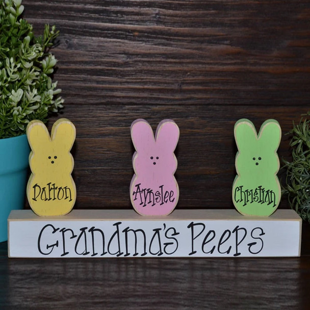 Personalized Easter Bunny Block - Chunky Easter Bunny
