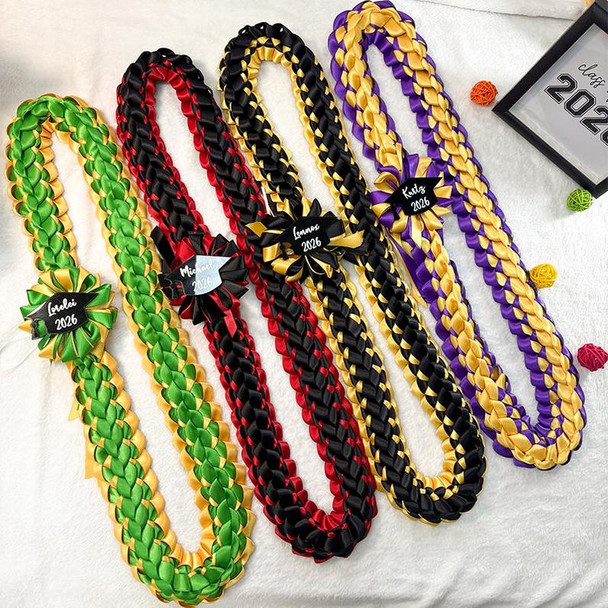 Custom Braided Ribbon Lei, Personalized Graduation Gift Class of 2026