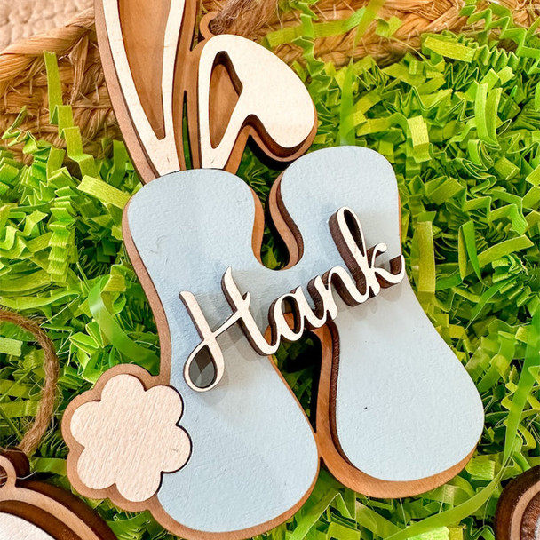Easter Basket Personalized Tags, Easter Bunny Letter Tags