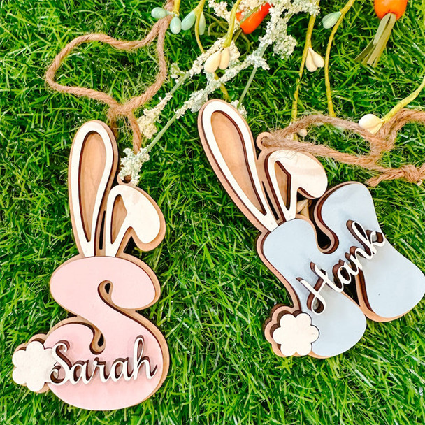 Easter Basket Personalized Tags, Easter Bunny Letter Tags