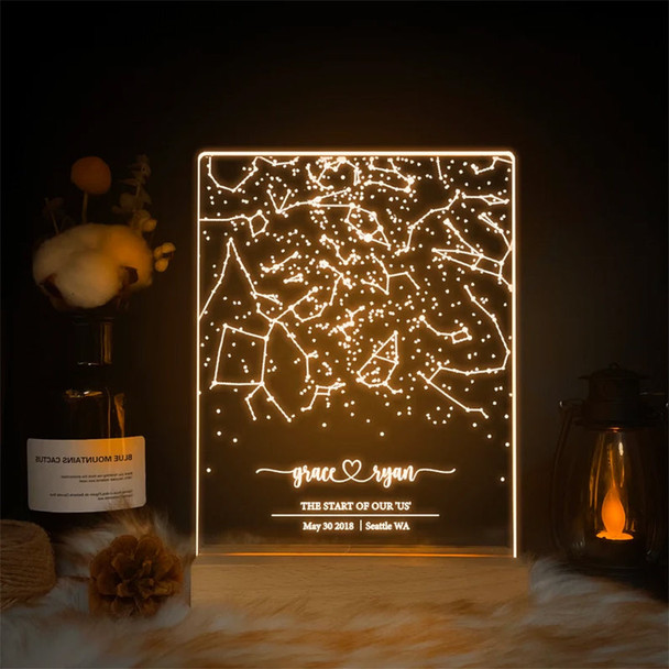 Custom star map by date, Engagement star light