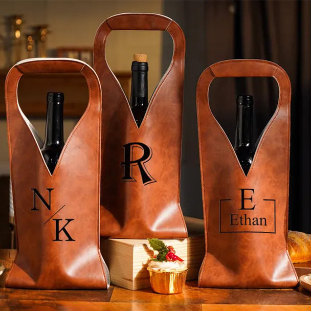 Personalized Engraved Wine Tote Bag