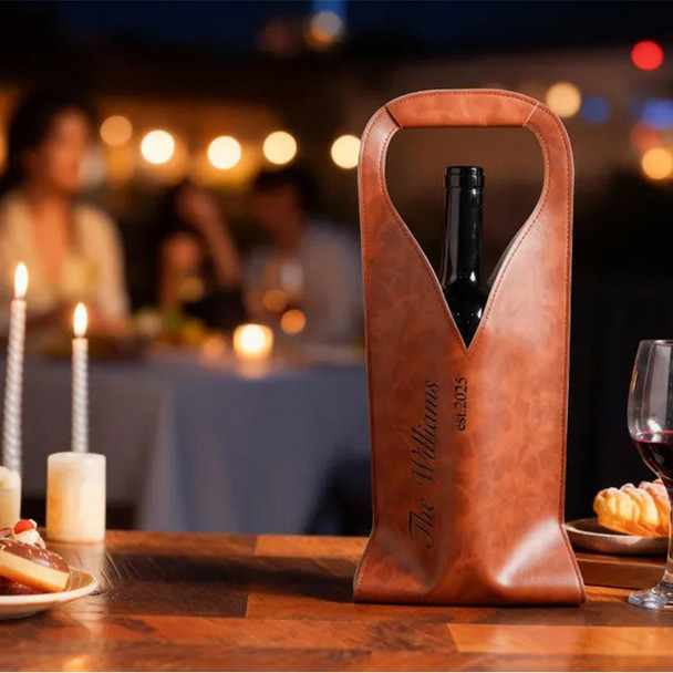Personalized Engraved Wine Tote Bag