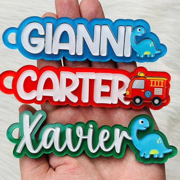 Personalized Acrylic Name Tag: Backpack Keychain