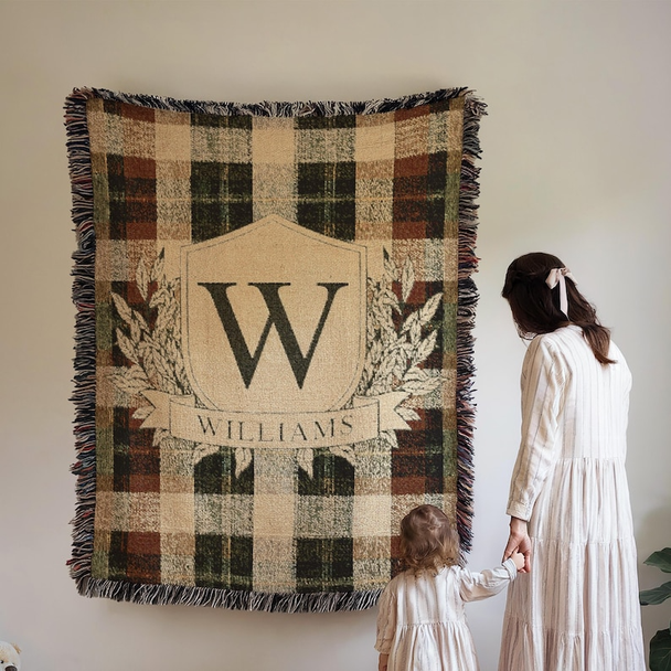 Custom Family Name Woven Blanket