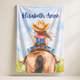 Personalized denim girl soft blanket