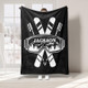 Personalized Skiing Blanket, Custom Name Soft Cozy Sherpa Fleece Throw Blankets