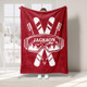 Personalized Skiing Blanket, Custom Name Soft Cozy Sherpa Fleece Throw Blankets