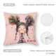 Personalized Cute Cartoon Quirky Girl Throw Pillow Cover with Name