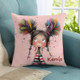 Personalized Cute Cartoon Quirky Girl Throw Pillow Cover with Name