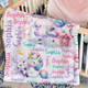Personalized Cute Stars Rainbow Fantasy Unicorn Soft Throw Blanket with Name
