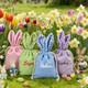 Personalized Plaid Drawstring Bag for - Custom Name, Easter Bag