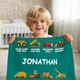 Personalized Construction Truck Blanket with Name