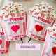 Valentine popcorn stickers,Valentine's Day stickers sets of 6