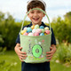 Personalized Cute Bunny Initial Flower Plaid Easter Basket with Name