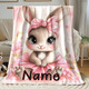 Name/Text Rabbit Ballet Dress Easter Blanket