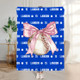 Personalized Bow Volleyball Softball Multicolor Throw Blanket