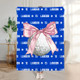 Personalized Bow Volleyball Softball Multicolor Throw Blanket