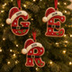 Personalized Christmas Letter Ornament, Custom Kids Name Ornament, Santa Hat Initial Ornament