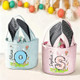 Personalized Cute Bunny Ears Polka Dot Initial Easter Basket