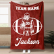 Football Customized Name and Number Blanket