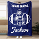 Football Customized Name and Number Blanket