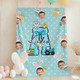 Personalized Easter Colorful Polka Dot Bunny Chick Initial   & Face Photos Blankets
