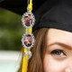 Graduation Tassel Charm with Angel Wings, Custom Graduation Cap Photo Charm