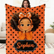 Personalized Afro Girl Fleece Blanket