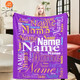 Personalized Custom Name/Text Blue Flannel Blanket